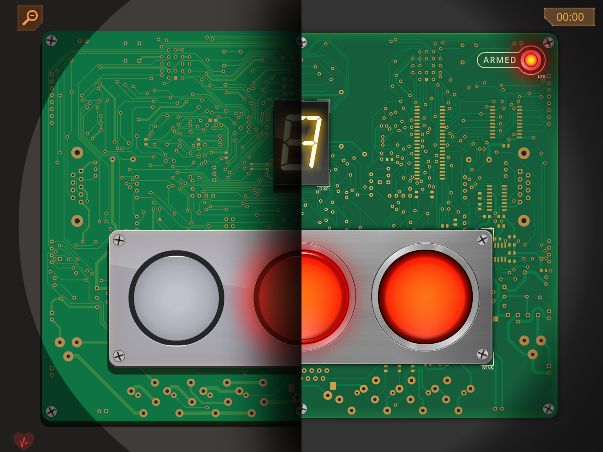 Them Bombs Three blinking buttons module then and now